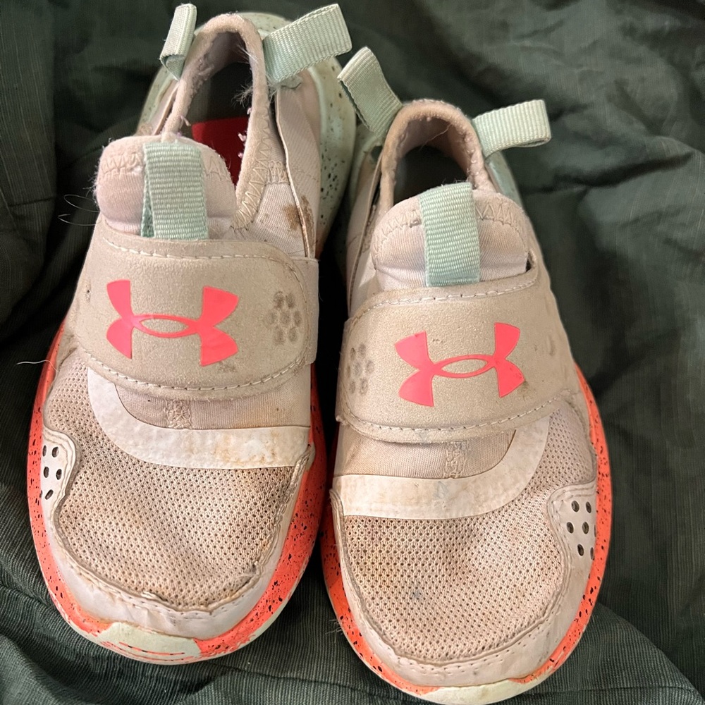 Under Armour Pink and Orange Sneakers with Slip-On Design